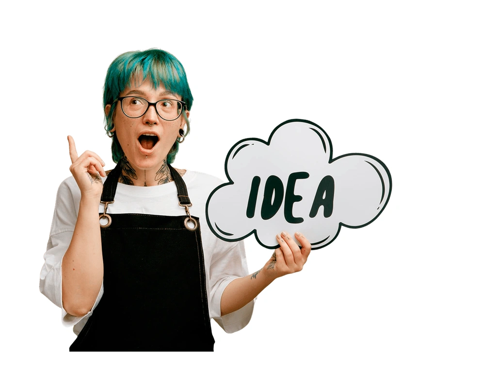 Illustration of an idea becoming a real solution