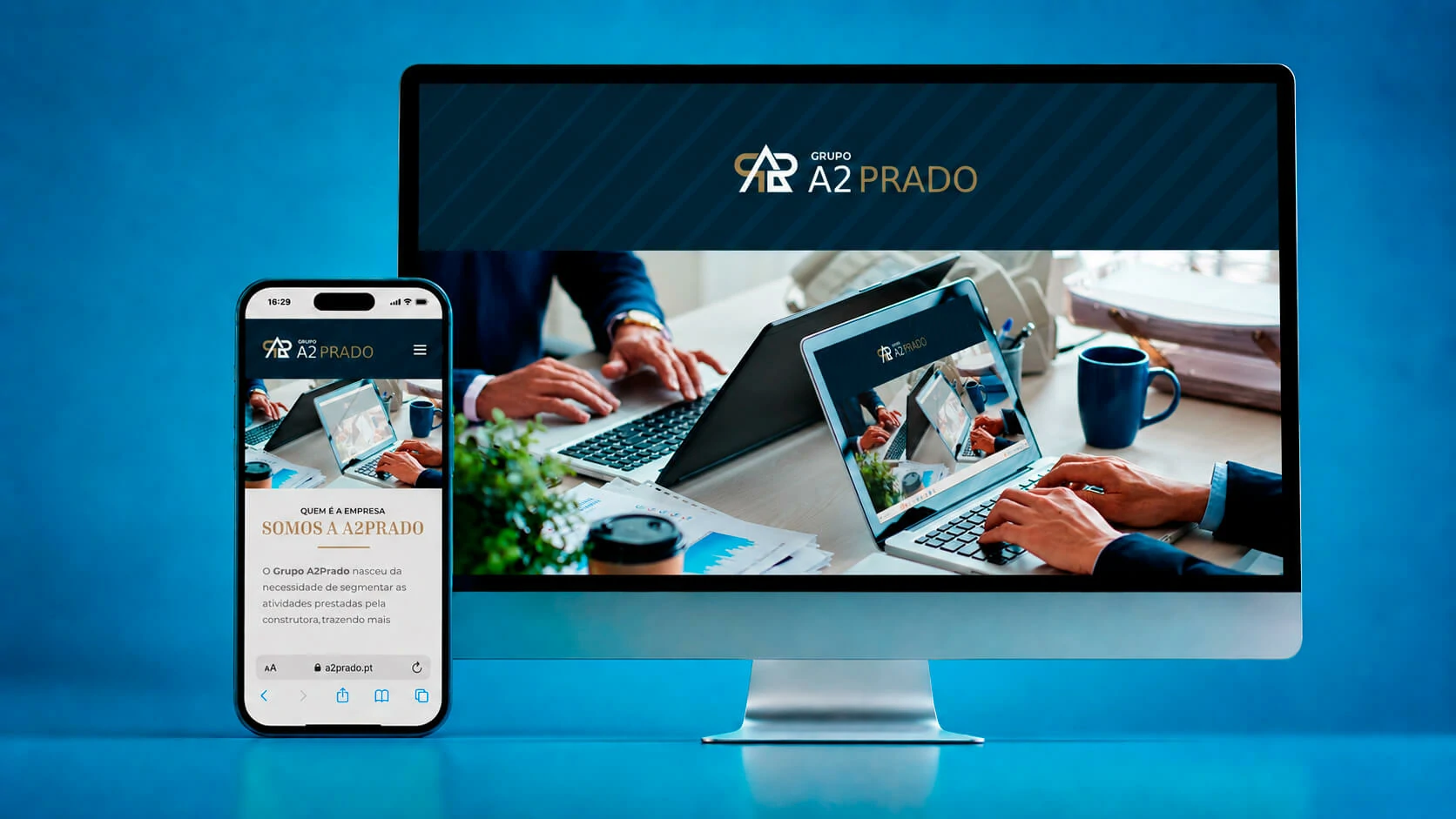 Grupo A2 Prado responsive corporate website on desktop and mobile