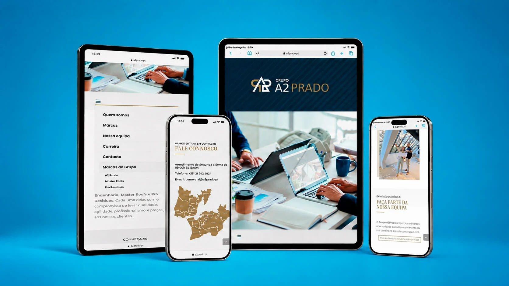 Grupo A2 Prado mobile navigation and responsive content