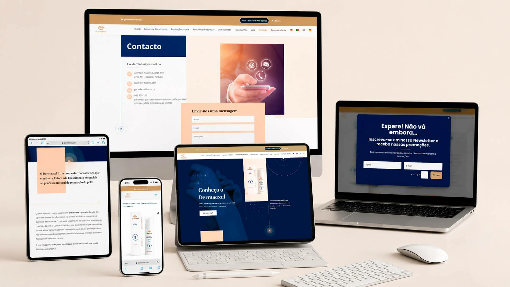 Dermaexel responsive multilingual website