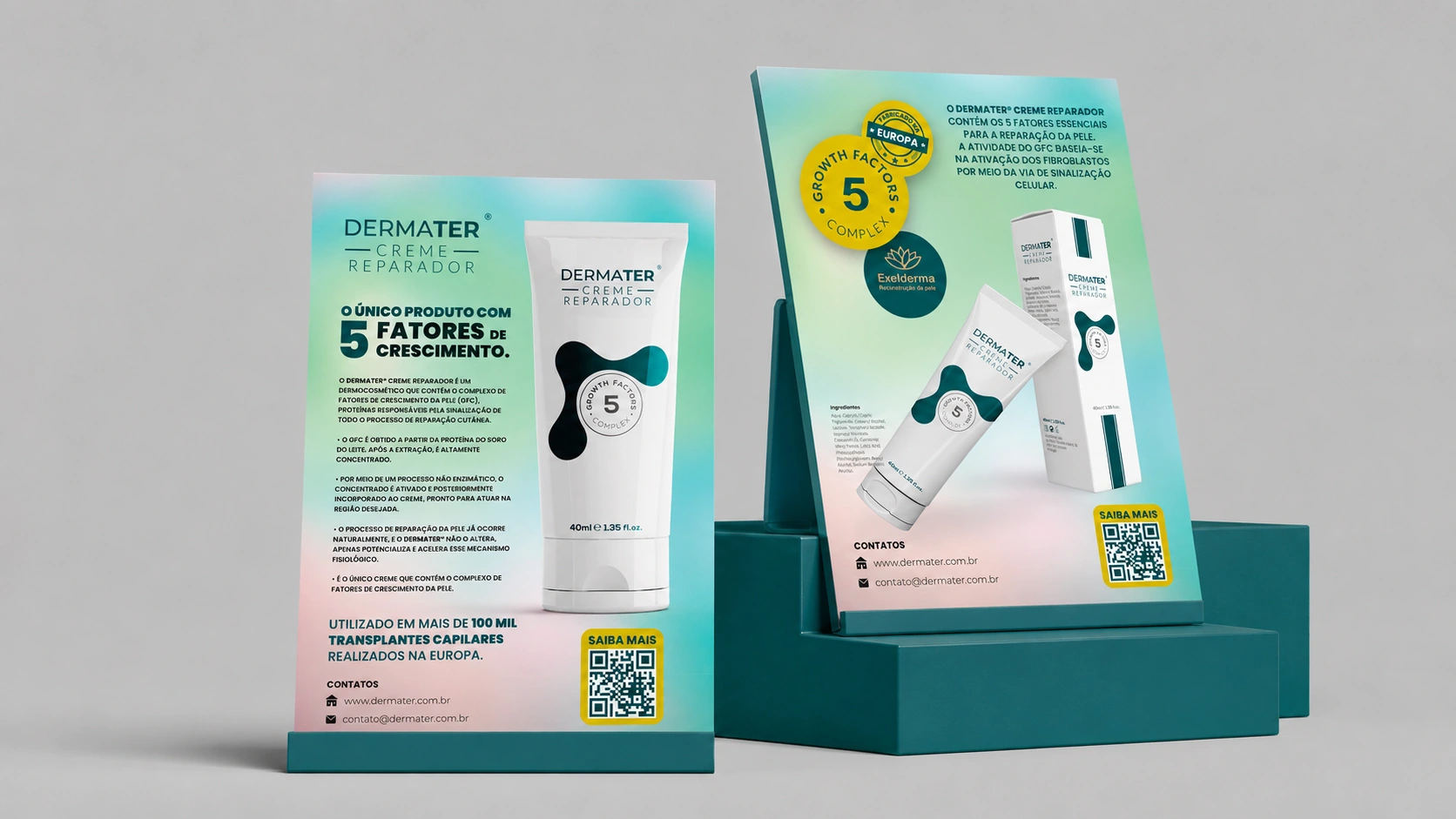 Dermater printed brand and promotional materials
