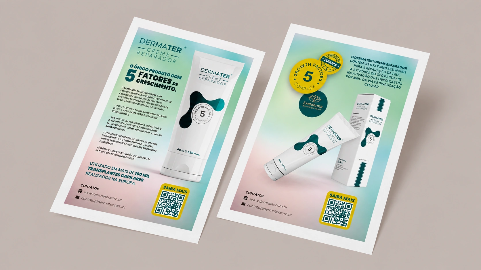 Dermater clinical and product information flyers