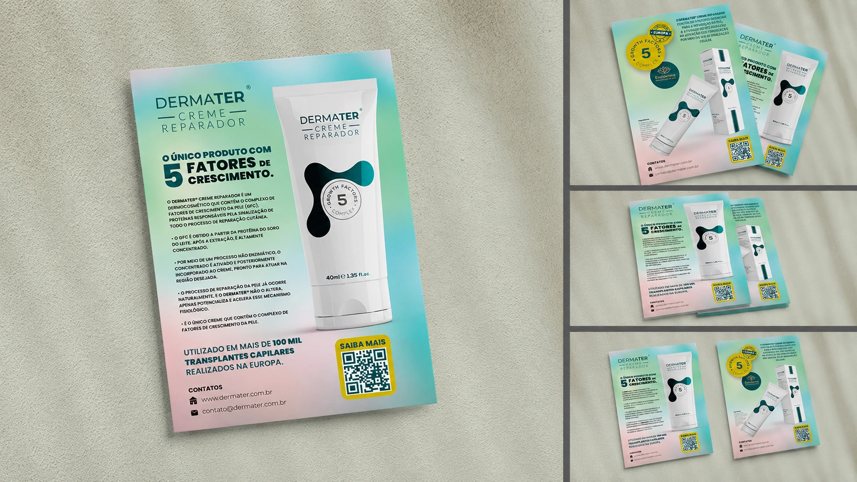 Dermater brochures and institutional sales materials