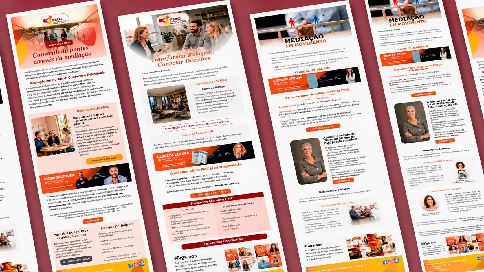 FMC newsletter editorial system across multiple monthly editions