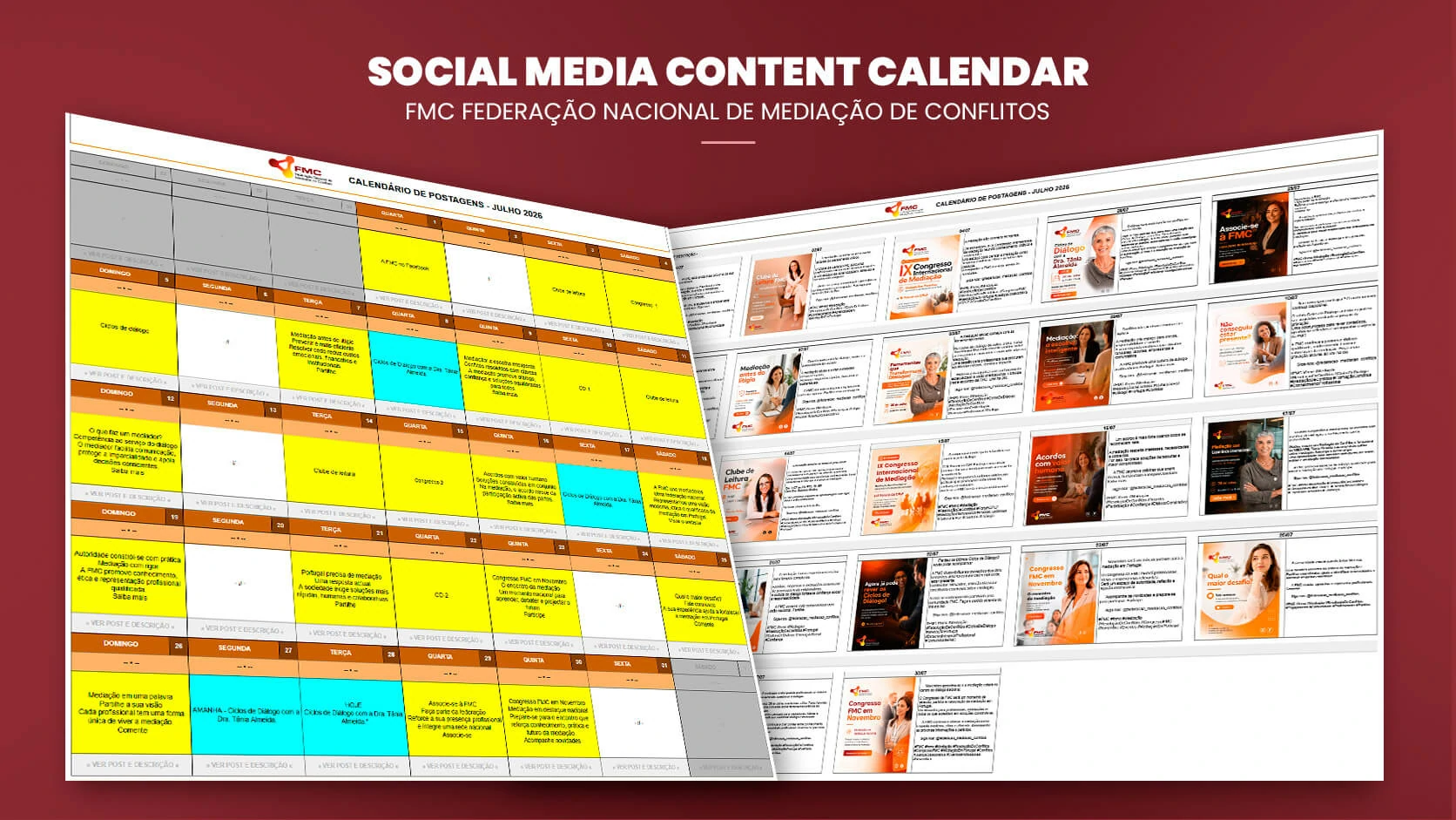 FMC monthly social media editorial content calendar