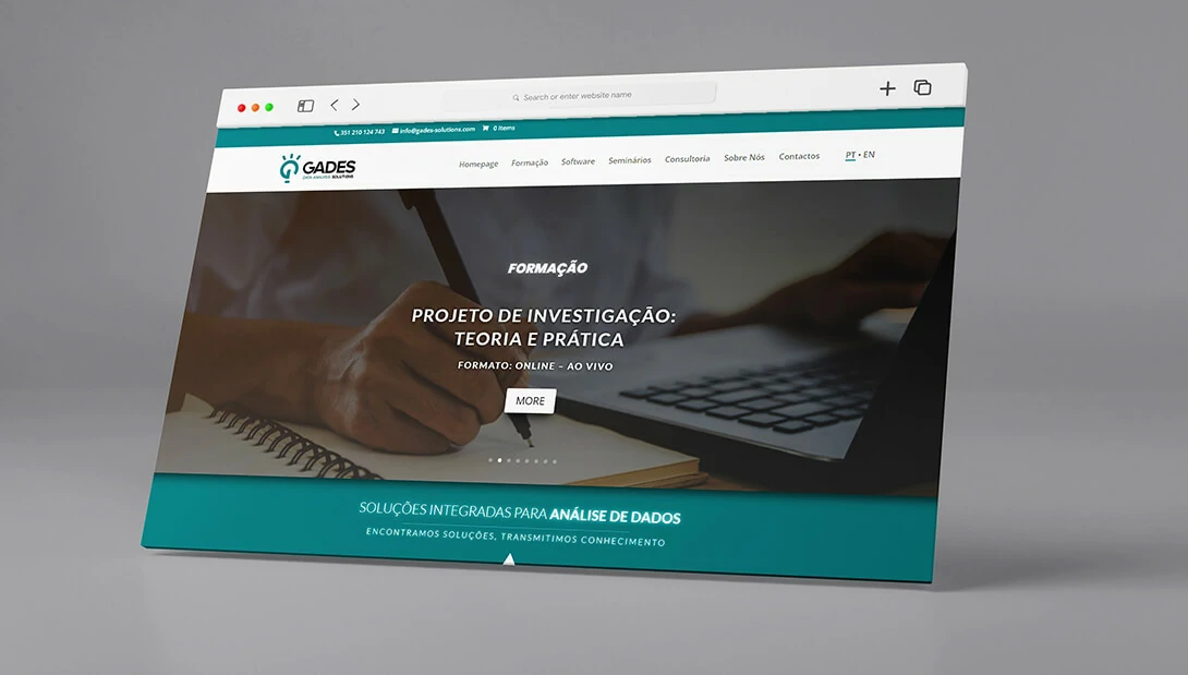 Gades Solutions final bilingual WordPress website interface