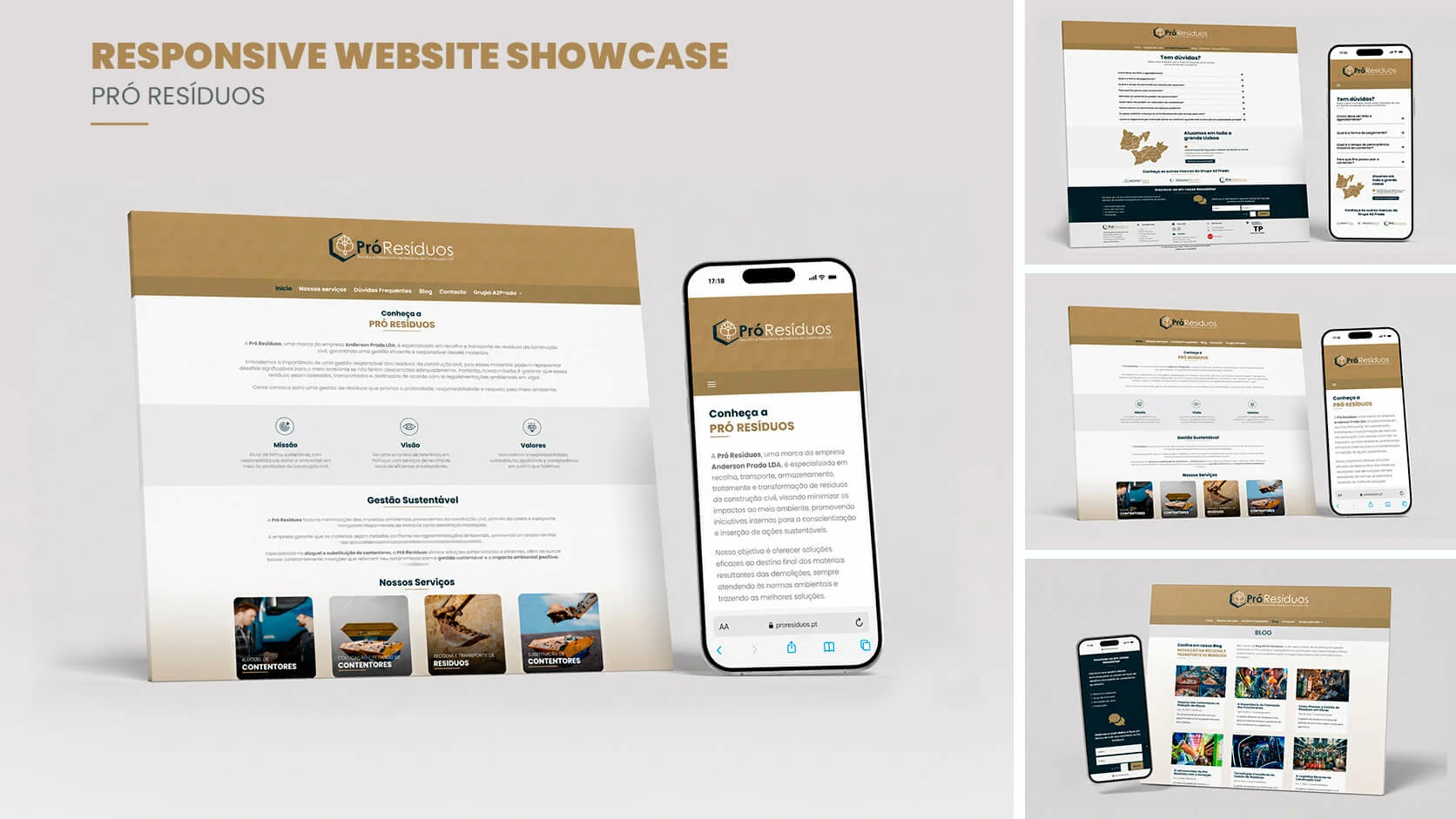 Pró Resíduos responsive website showcase