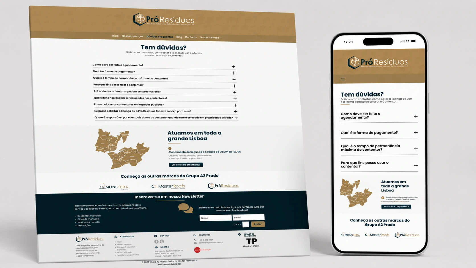 Pró Resíduos FAQ and trust-building interface