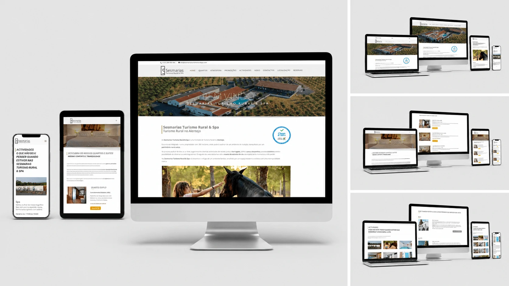 Sesmarias Turismo Rural and SPA responsive website across desktop tablet and mobile